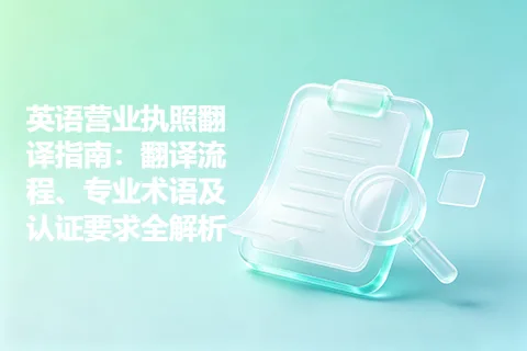 英语营业执照翻译指南：翻译流程、专业术语及认证要求全解析
