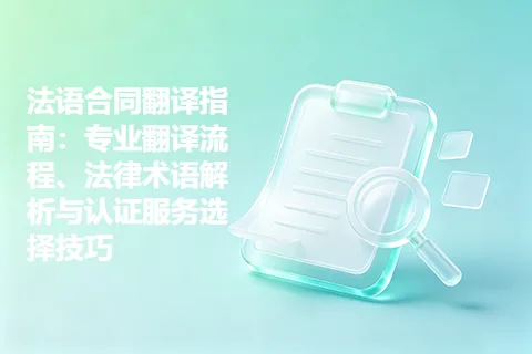 法语合同翻译指南：专业翻译流程、法律术语解析与认证服务选择技巧