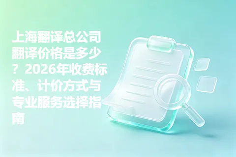 上海翻译总公司翻译价格是多少？2026年收费标准、计价方式与专业服务选择指南