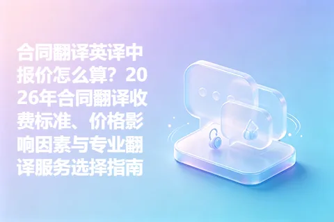 合同翻译英译中报价怎么算？2026年合同翻译收费标准、价格影响因素与专业翻译服务选择指南