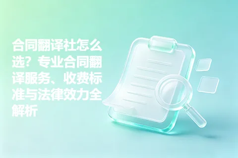 合同翻译社怎么选?专业合同翻译服务、收费标准与法律效力全解析