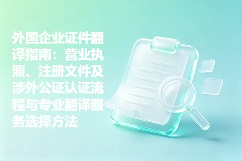 外国企业证件翻译指南：营业执照、注册文件及涉外公证认证流程与专业翻译服务选择方法