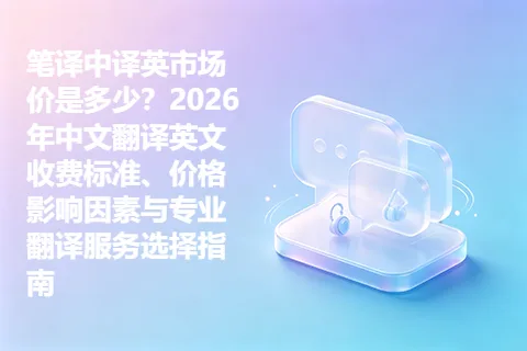 笔译中译英市场价是多少?2026年中文翻译英文收费标准、价格影响因素与专业翻译服务选择指南