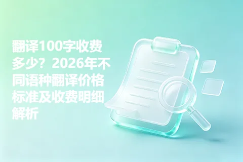 翻译100字收费多少？2026年不同语种翻译价格标准及收费明细解析