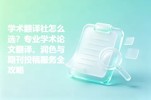 学术翻译社怎么选？专业学术论文翻译、润色与期刊投稿服务全攻略