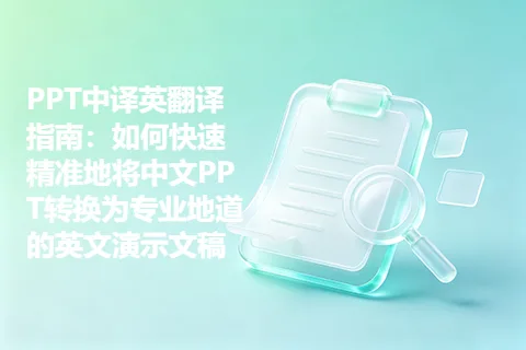 PPT中译英翻译指南：如何快速精准地将中文PPT转换为专业地道的英文演示文稿