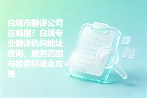 白城市翻译公司在哪里？白城专业翻译机构地址查询、服务范围与收费标准全攻略
