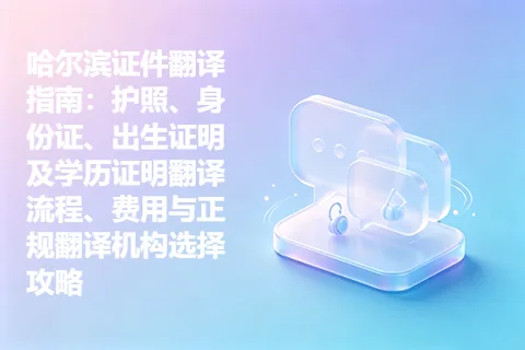 哈尔滨证件翻译指南：护照、身份证、出生证明及学历证明翻译流程、费用与正规翻译机构选择攻略