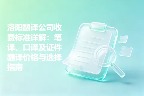 洛阳翻译公司收费标准详解:笔译、口译及证件翻译价格与选择指南