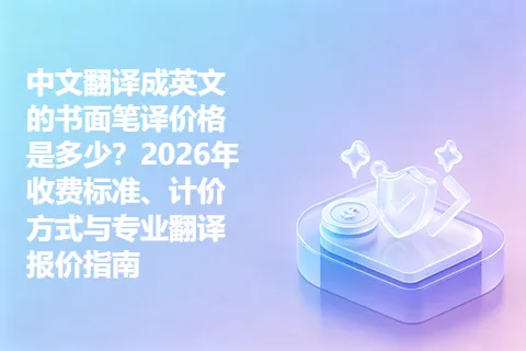 中文翻译成英文的书面笔译价格是多少？2026年收费标准、计价方式与专业翻译报价指南