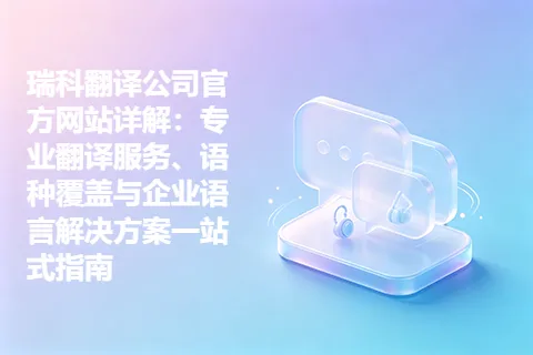 瑞科翻译公司官方网站详解：专业翻译服务、语种覆盖与企业语言解决方案一站式指南