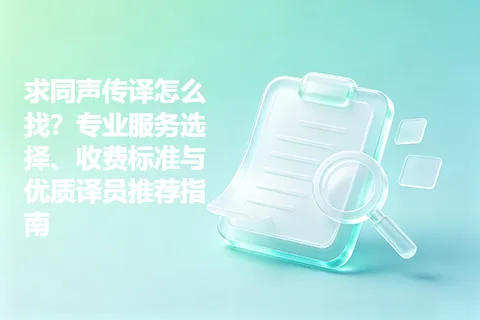 求同声传译怎么找？专业服务选择、收费标准与优质译员推荐指南