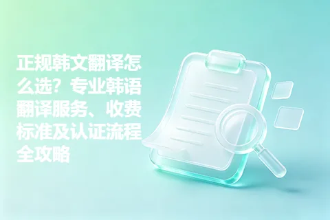 正规韩文翻译怎么选？专业韩语翻译服务、收费标准及认证流程全攻略