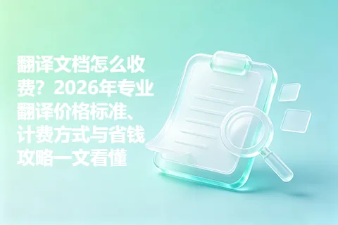 翻译文档怎么收费？2026年专业翻译价格标准、计费方式与省钱攻略一文看懂