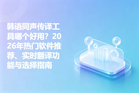 韩语同声传译工具哪个好用？2026年热门软件推荐、实时翻译功能与选择指南