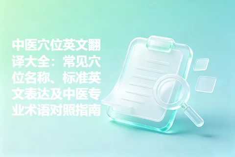 中医穴位英文翻译大全：常见穴位名称、标准英文表达及中医专业术语对照指南
