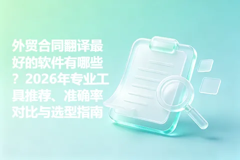 外贸合同翻译最好的软件有哪些？2026年专业工具推荐、准确率对比与选型指南
