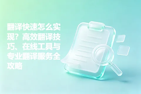 翻译快速怎么实现？高效翻译技巧、在线工具与专业翻译服务全攻略