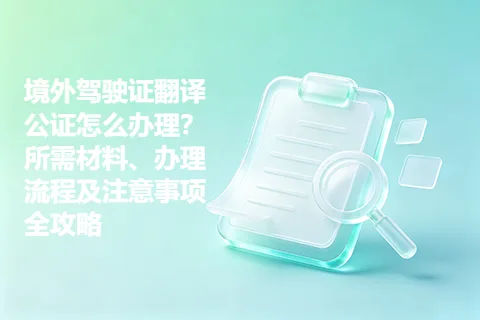 境外驾驶证翻译公证怎么办理？所需材料、办理流程及注意事项全攻略