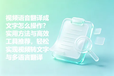 视频语音翻译成文字怎么操作？实用方法与高效工具推荐，轻松实现视频转文字与多语言翻译