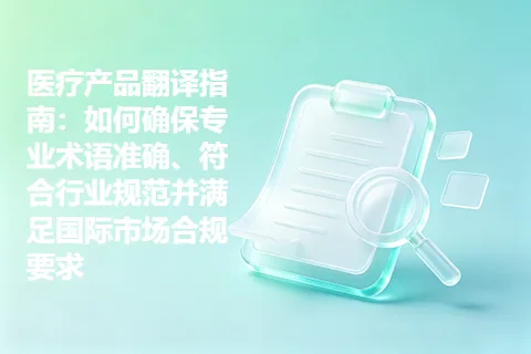 医疗产品翻译指南：如何确保专业术语准确、符合行业规范并满足国际市场合规要求