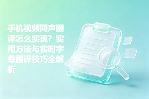 手机视频同声翻译怎么实现？实用方法与实时字幕翻译技巧全解析