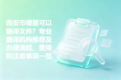 西安市哪里可以翻译文件？专业翻译机构推荐及办理流程、费用和注意事项一览