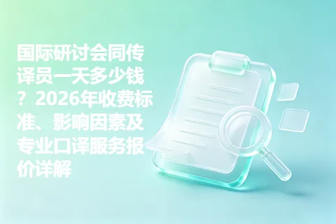 国际研讨会同传译员一天多少钱？2026年收费标准、影响因素及专业口译服务报价详解