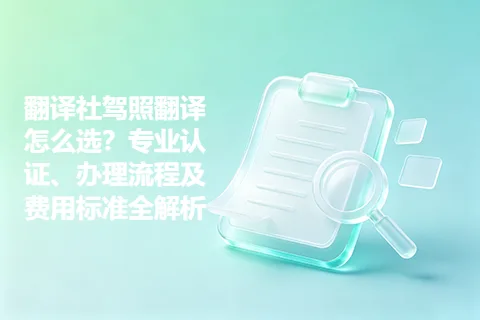 翻译社驾照翻译怎么选？专业认证、办理流程及费用标准全解析