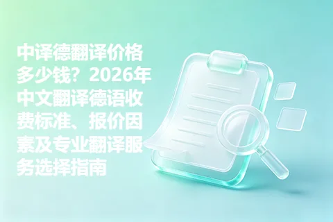 中译德翻译价格多少钱？2026年中文翻译德语收费标准、报价因素及专业翻译服务选择指南
