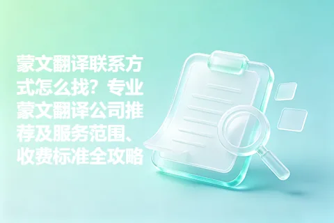 蒙文翻译联系方式怎么找？专业蒙文翻译公司推荐及服务范围、收费标准全攻略