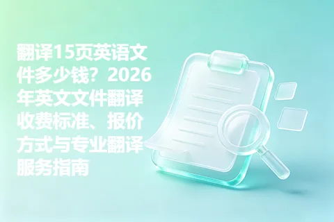 翻译15页英语文件多少钱？2026年英文文件翻译收费标准、报价方式与专业翻译服务指南