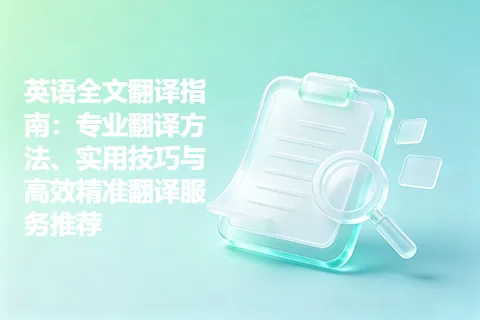 英语全文翻译指南：专业翻译方法、实用技巧与高效精准翻译服务推荐