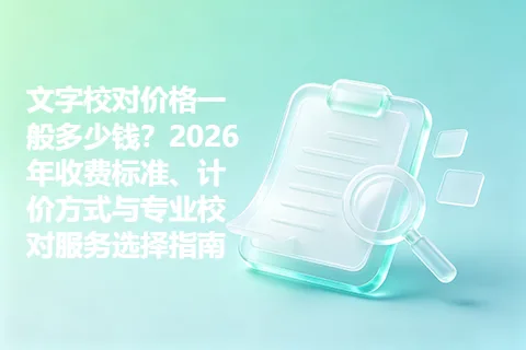 文字校对价格一般多少钱？2026年收费标准、计价方式与专业校对服务选择指南
