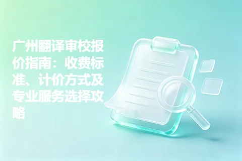 广州翻译审校报价指南:收费标准、计价方式及专业服务选择攻略