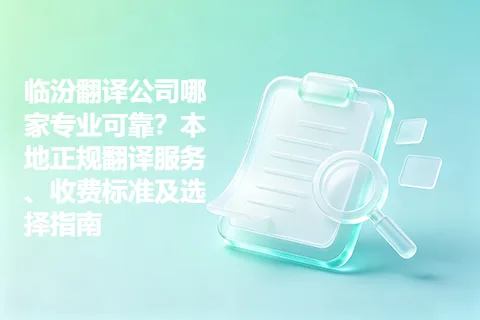 临汾翻译公司哪家专业可靠？本地正规翻译服务、收费标准及选择指南