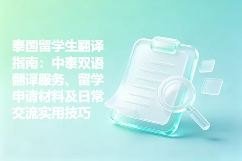 泰国留学生翻译指南：中泰双语翻译服务、留学申请材料及日常交流实用技巧