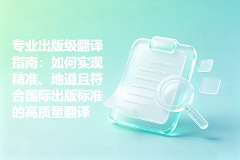 专业出版级翻译指南：如何实现精准、地道且符合国际出版标准的高质量翻译