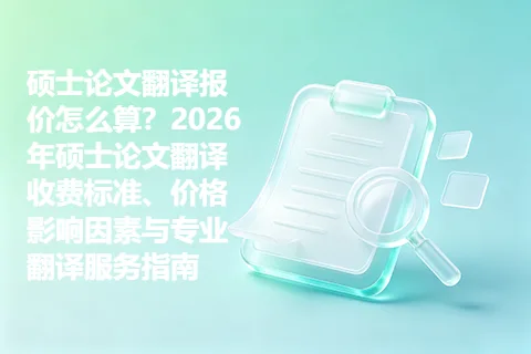 硕士论文翻译报价怎么算？2026年硕士论文翻译收费标准、价格影响因素与专业翻译服务指南