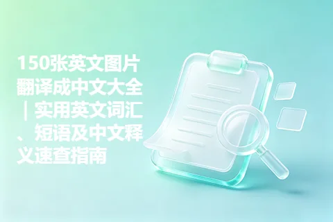 150张英文图片翻译成中文大全｜实用英文词汇、短语及中文释义速查指南