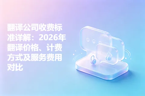 翻译公司收费标准详解：2026年翻译价格、计费方式及服务费用对比