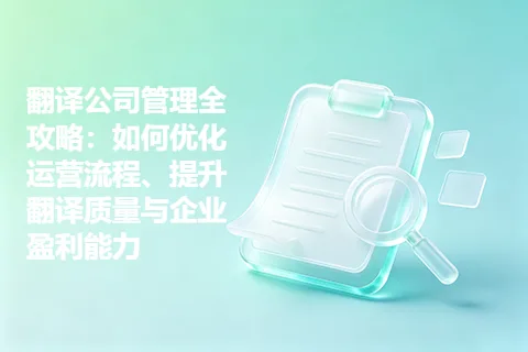 翻译公司管理全攻略：如何优化运营流程、提升翻译质量与企业盈利能力