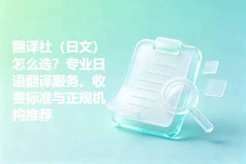 翻译社（日文）怎么选？专业日语翻译服务、收费标准与正规机构推荐