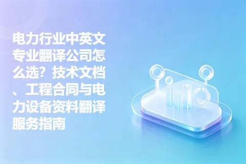电力行业中英文专业翻译公司怎么选？技术文档、工程合同与电力设备资料翻译服务指南