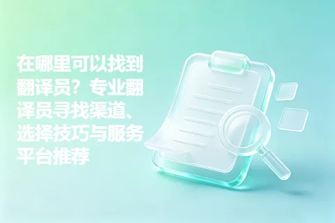 在哪里可以找到翻译员？专业翻译员寻找渠道、选择技巧与服务平台推荐