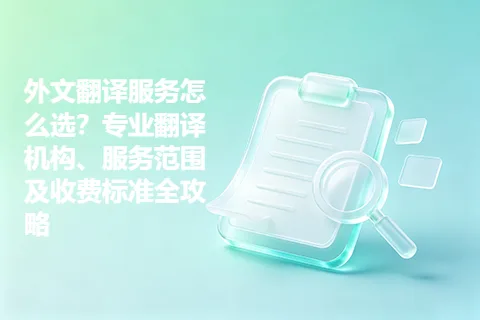 外文翻译服务怎么选？专业翻译机构、服务范围及收费标准全攻略