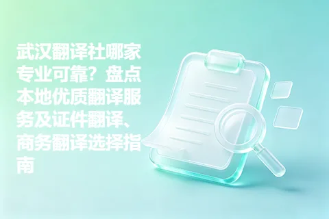 武汉翻译社哪家专业可靠？盘点本地优质翻译服务及证件翻译、商务翻译选择指南