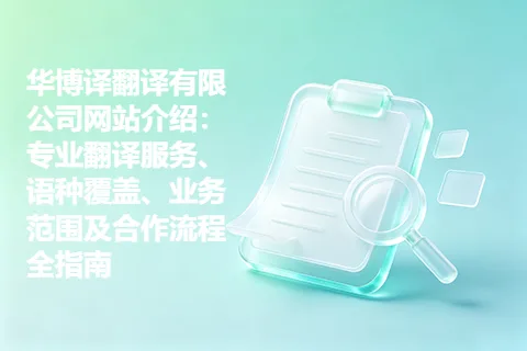 华博译翻译有限公司网站介绍：专业翻译服务、语种覆盖、业务范围及合作流程全指南