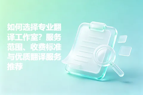 如何选择专业翻译工作室？服务范围、收费标准与优质翻译服务推荐