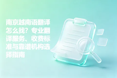 南京越南语翻译怎么找？专业翻译服务、收费标准与靠谱机构选择指南